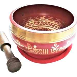 Tibetan singing bowl red